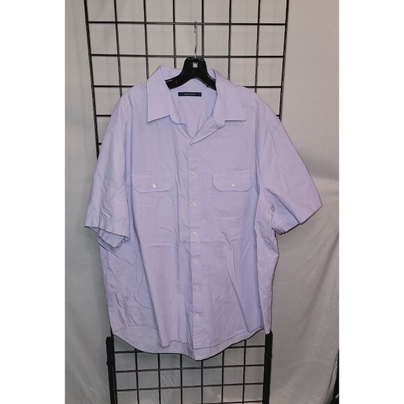 Men's Perry Ellis 360  Stretch Purple Shirt Size XXL  Short Sleeves Buttons - Picture 1 of 5